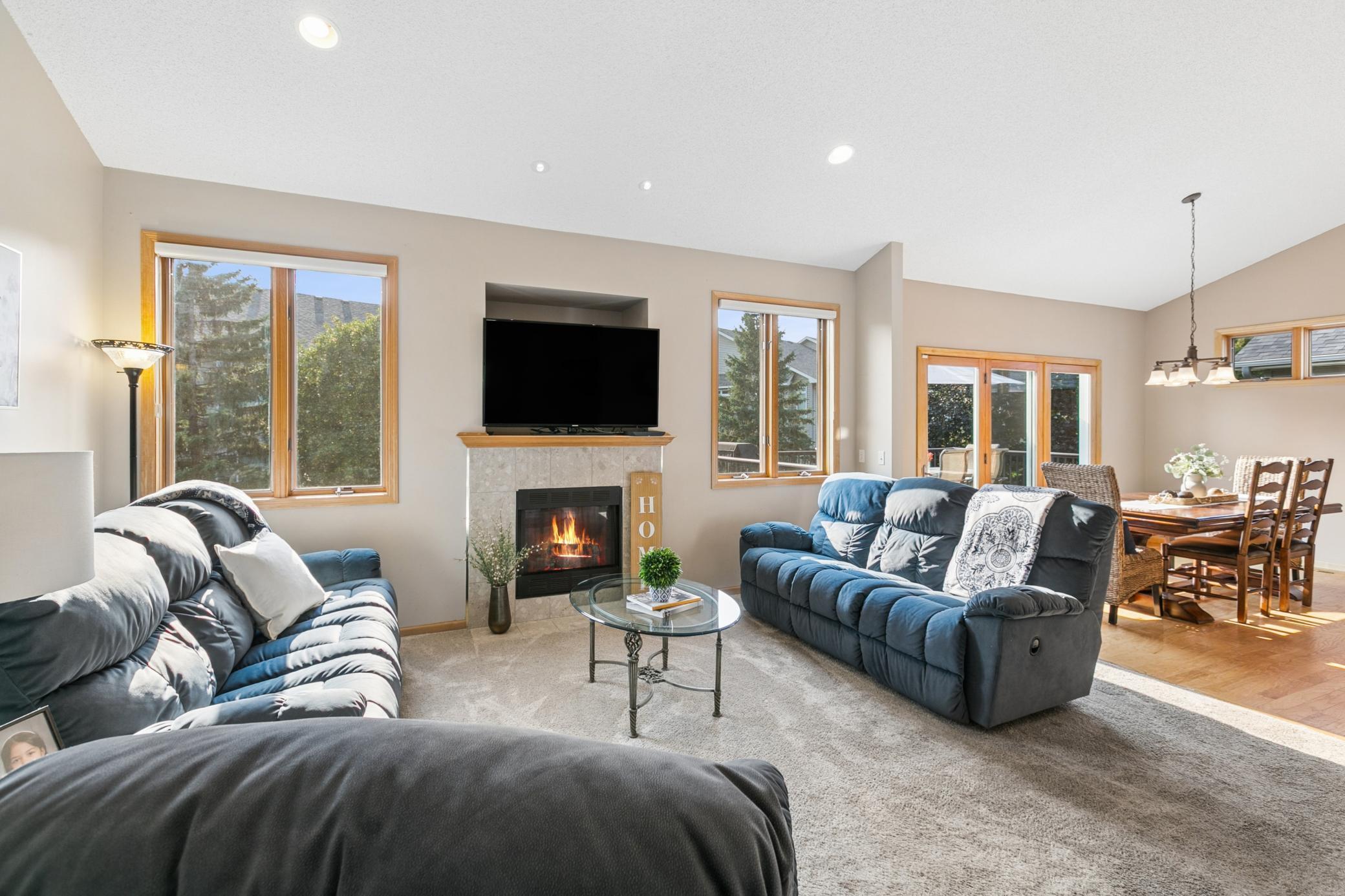 One of two gas fireplaces to cozy up to during our cold MN winters.