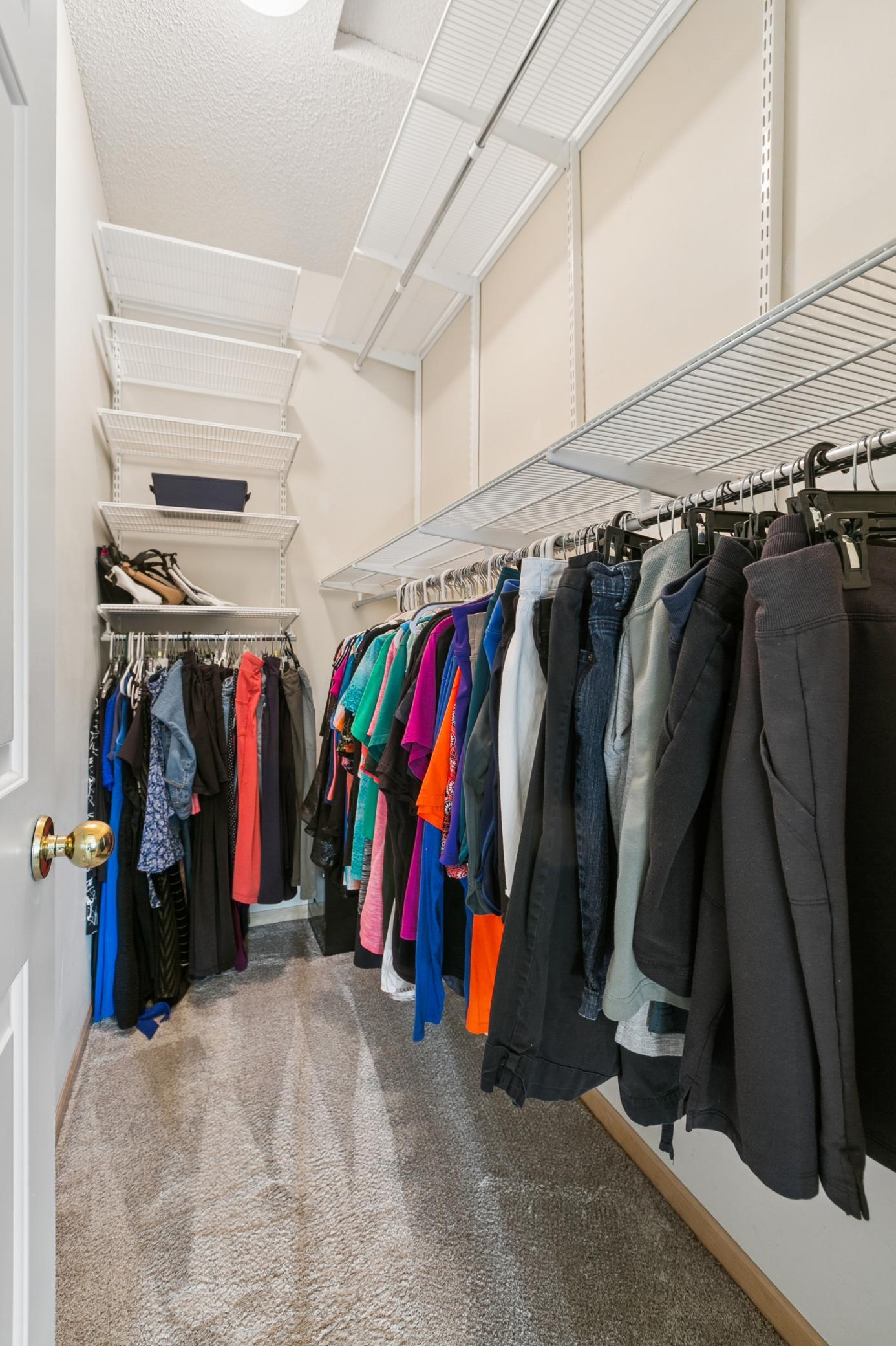 Additional shelving provides great storage.