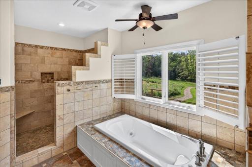 Beautiful tiled walk-in shower.