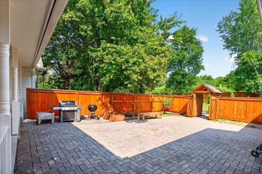 View of the patio from the front porch.