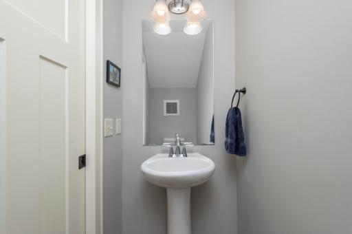 Main floor powder room is handy when guests are visiting.