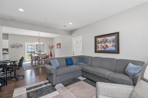 The living room flows into the informal dining area. Great open space for entertaining!