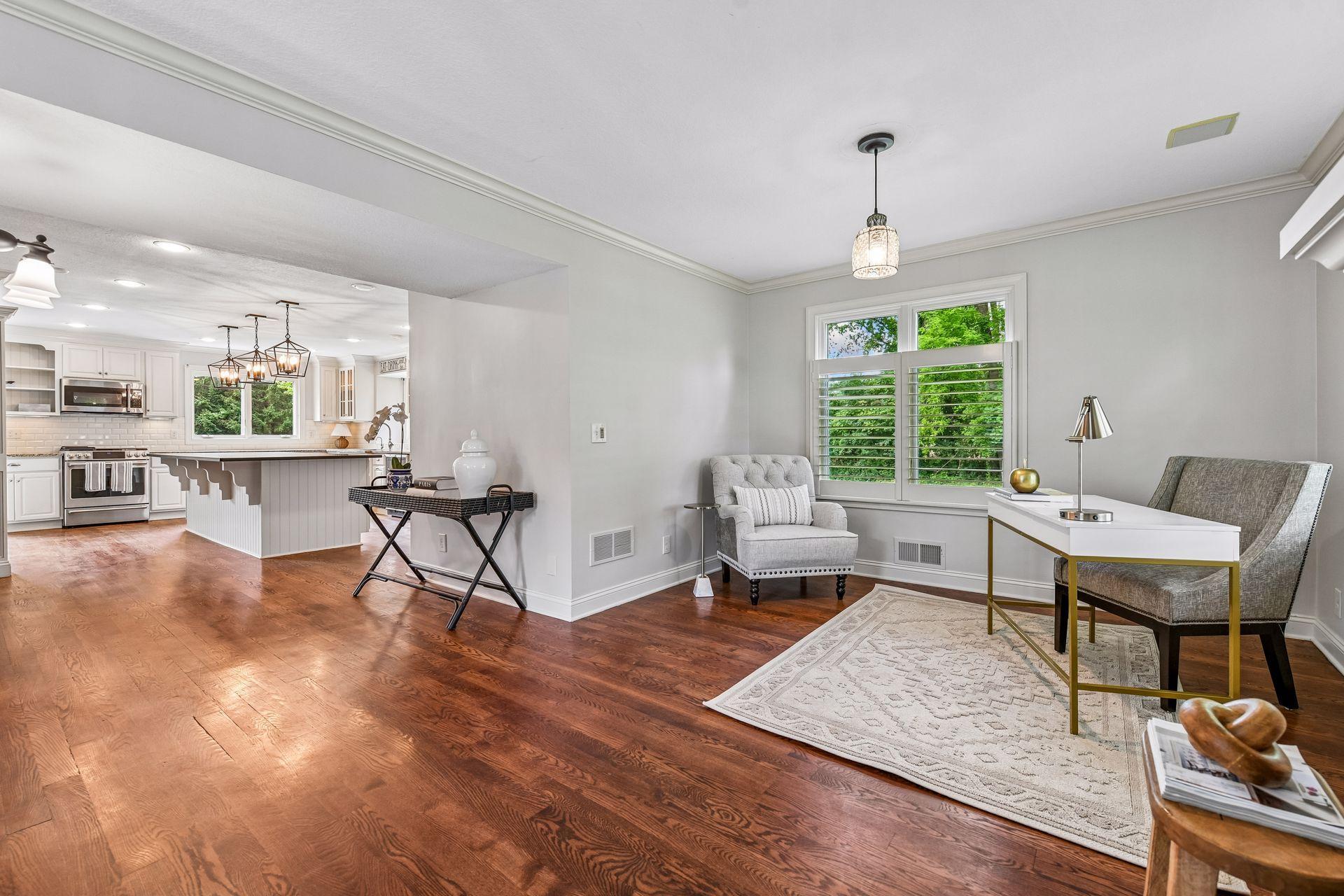 Easy flow to the large kitchen