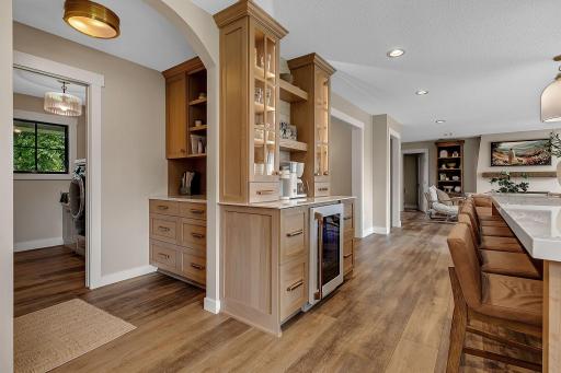 A spot for coffee, a spot for the drop zoneâkeeping mornings moving and the everyday clutter contained.