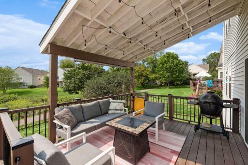 Covered deck with maintenance free decking