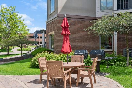 Gas grills and maintenance free furniture for outdoor entertaining.