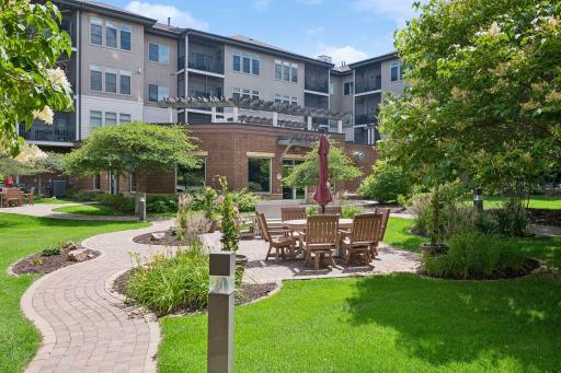 Outdoor entertaining spaces right off of the indoor pool area.