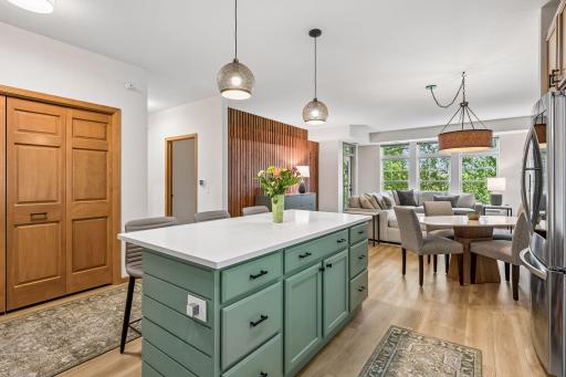 Custom center island with lots of storage.