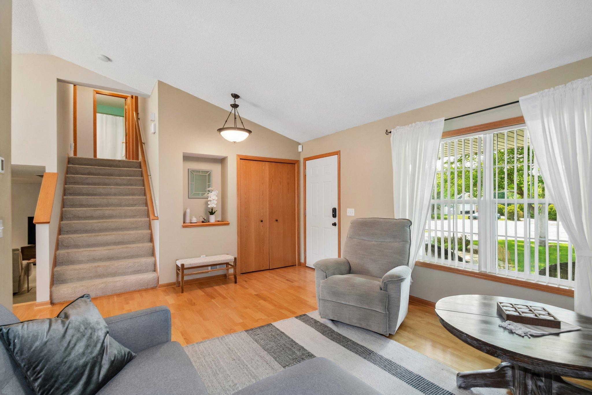 Walk in to the lovely sitting area just steps from the kitchen.