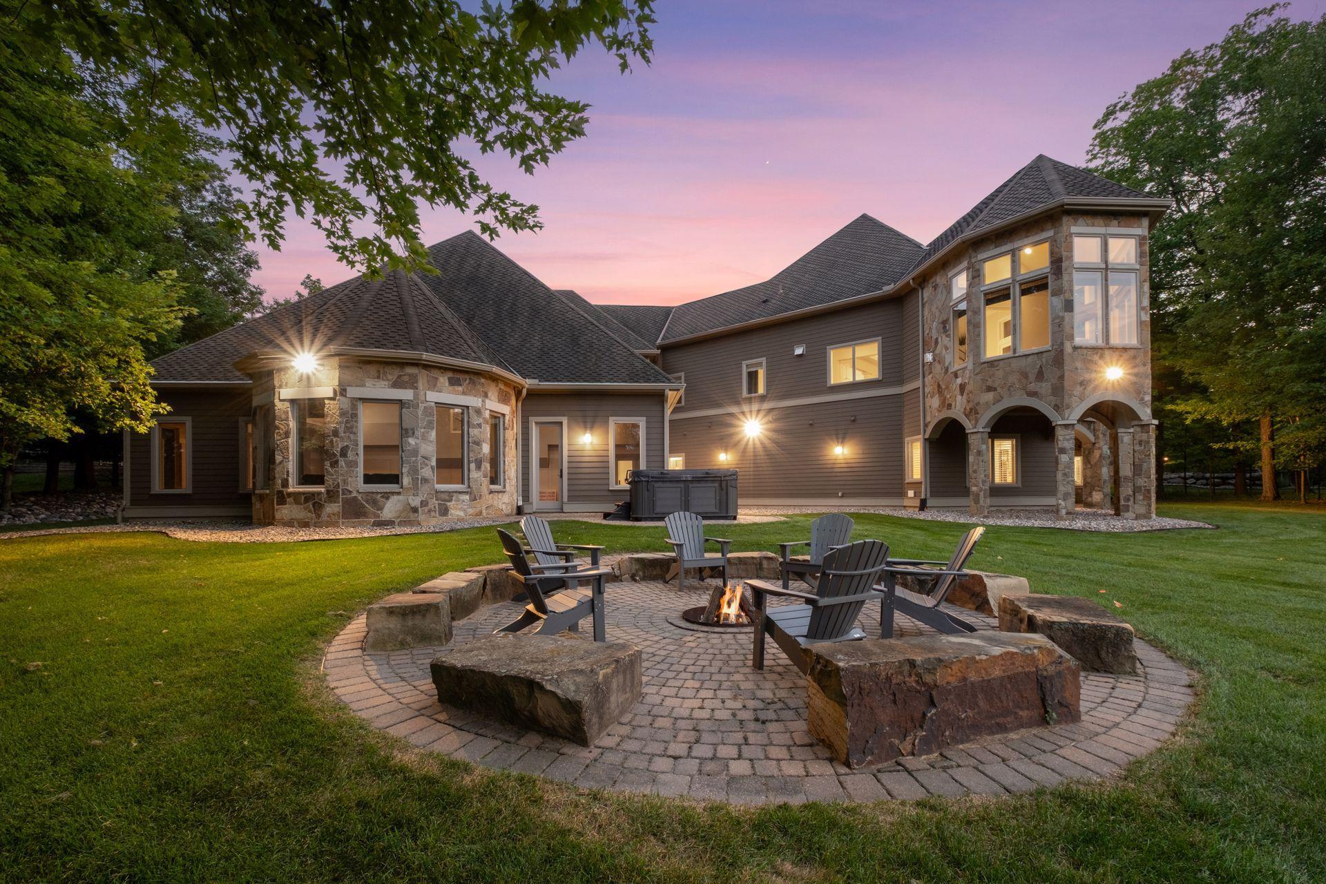 Inviting firepit just steps away from the lower level