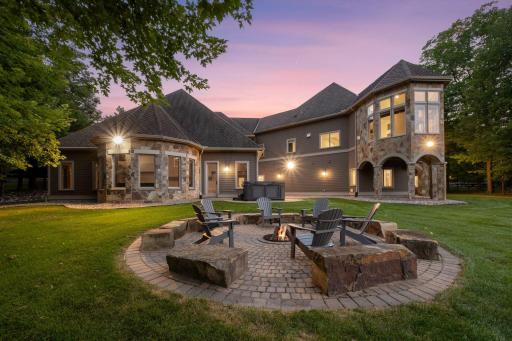 Inviting firepit just steps away from the lower level