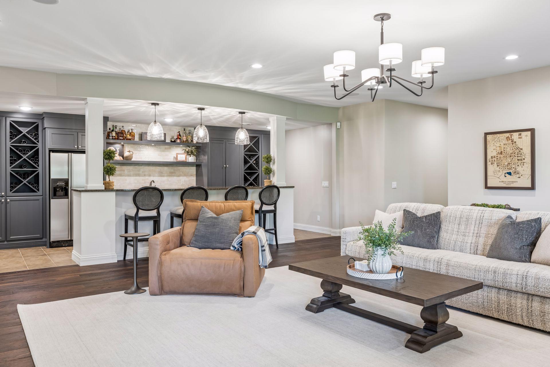 The lower level features an updated bar right off the family room—great for hosting gatherings and enjoying time with friends.
