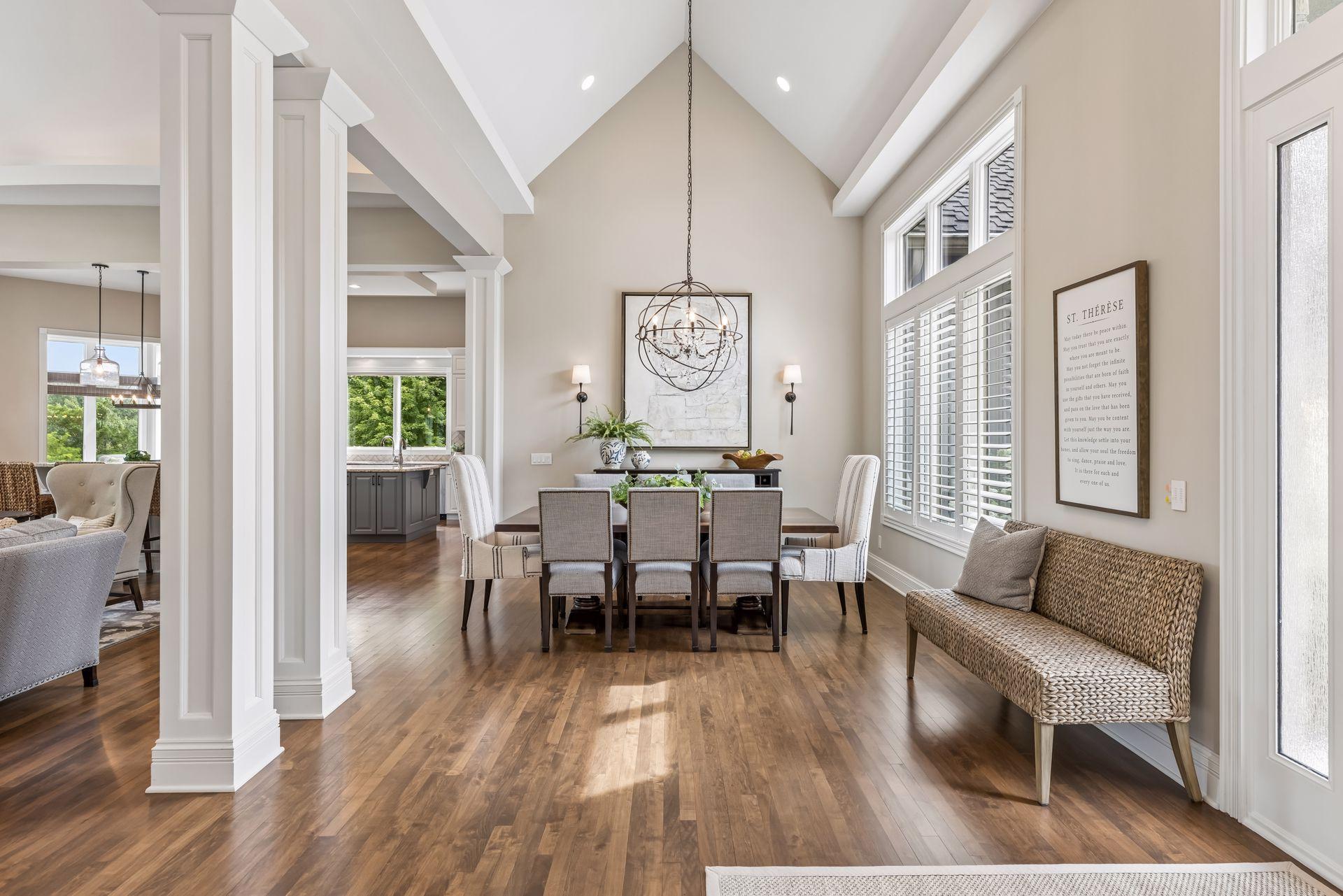 Entryway looking toward formal dining area.