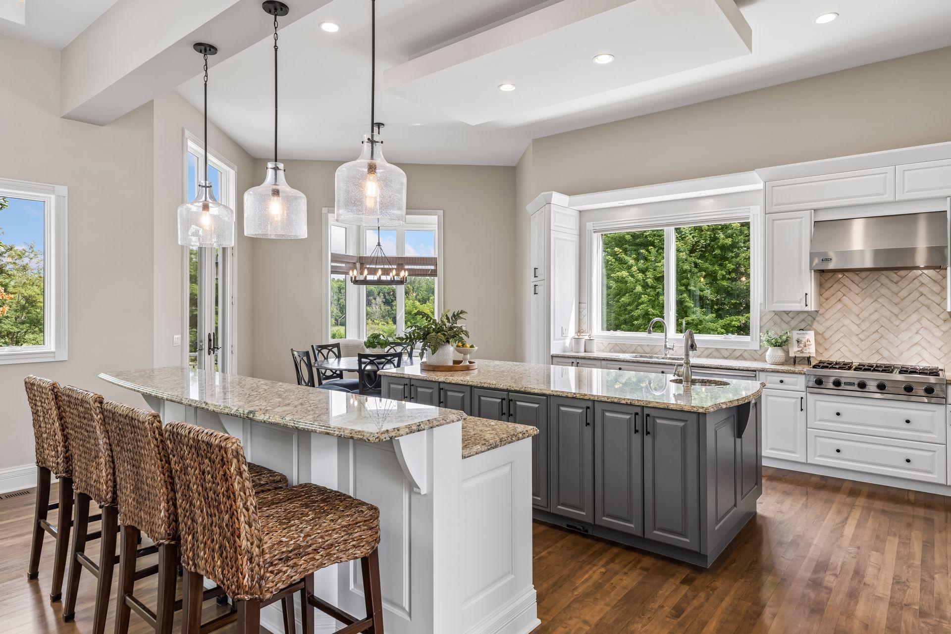 Kitchen and informal dining area, main floor.