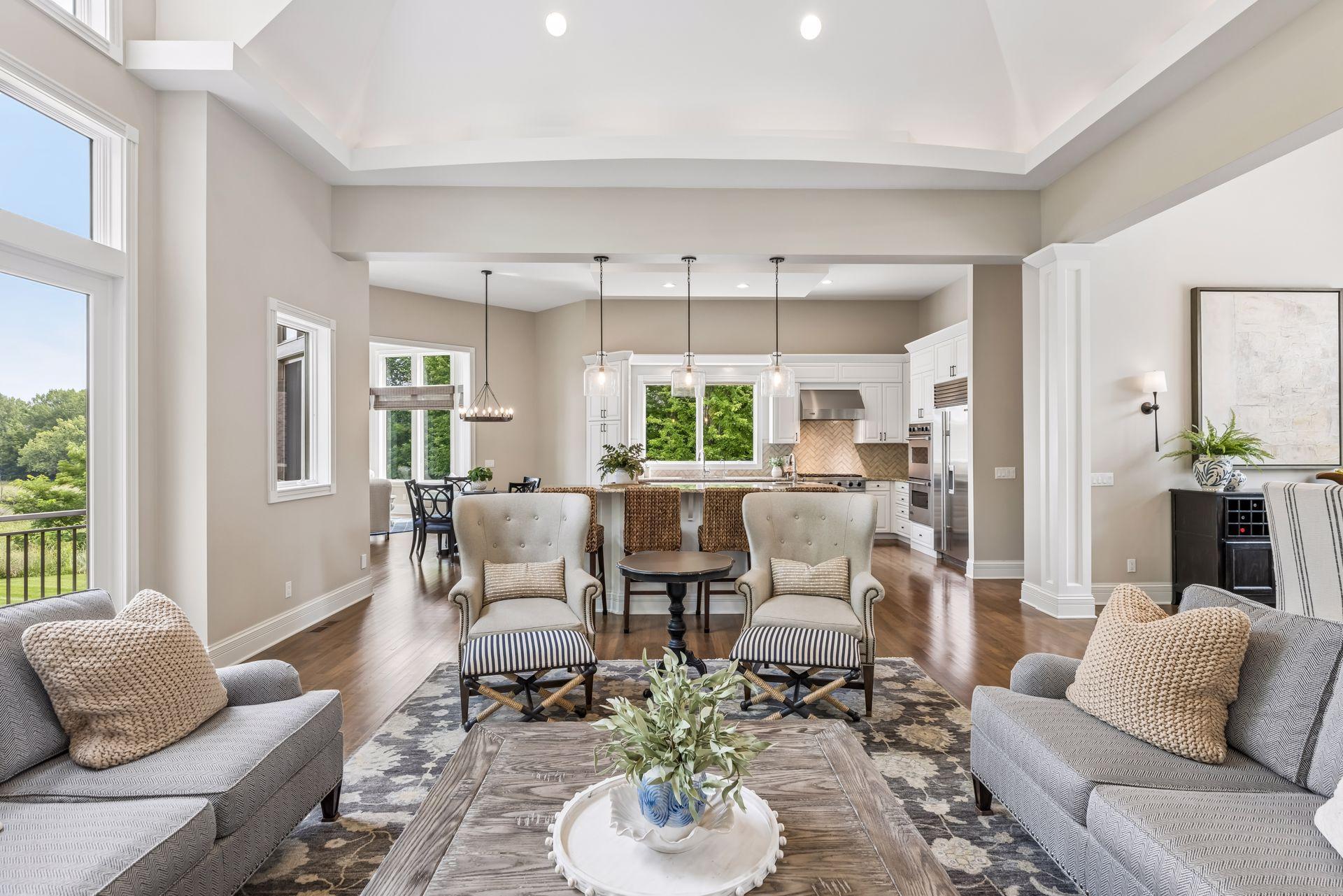 Light, bright main floor with a cozy living room.