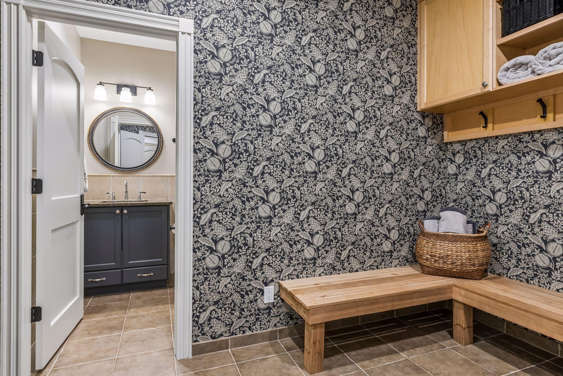 A well-appointed ¾ bathroom adjoins the changing room for added comfort and functionality.