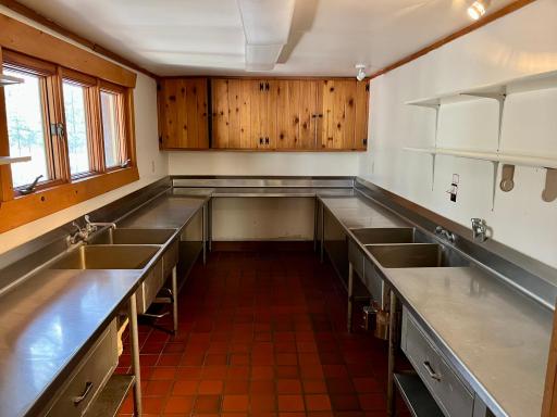 prep room in commercial kitchen - could be reimagined into a bedroom