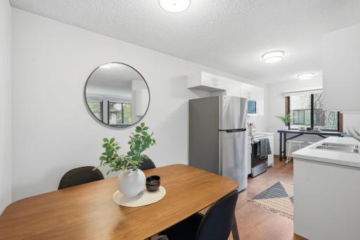 Informal dining leading to the kitchen