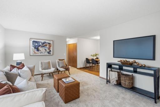 Bright, sun filled living room