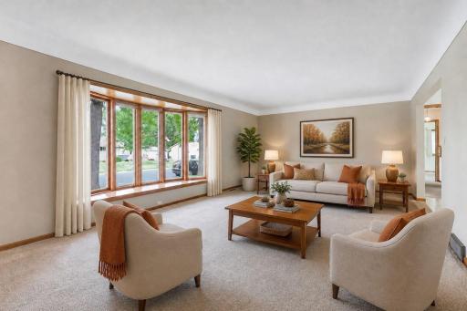 Virtually staged Living room