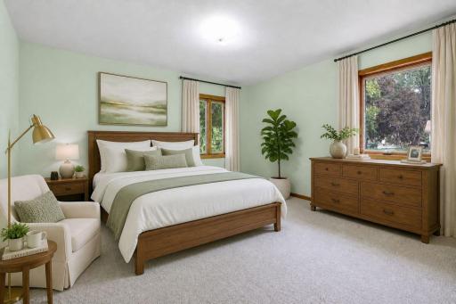 Virtually staged bedroom