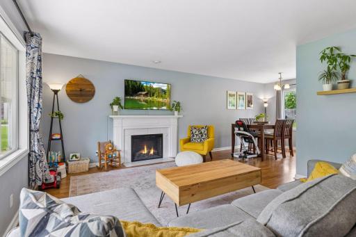 Lovely elextric fireplace for added warmth and coziness