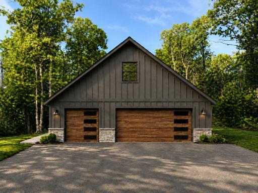 AI generated garage view. Actual colors, design, features and landscaping may vary