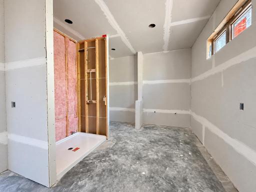 Primary bath with shower, double vanity and lots of extra storage, not pictured is large walk in closet with laundry built in.