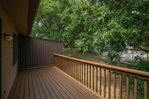 The spacious deck off the living room and dining room was freshly stained.