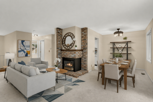 This floor plan is so lifestyle friendly and lives larger than 1450 sq ft (Virtual Staging)