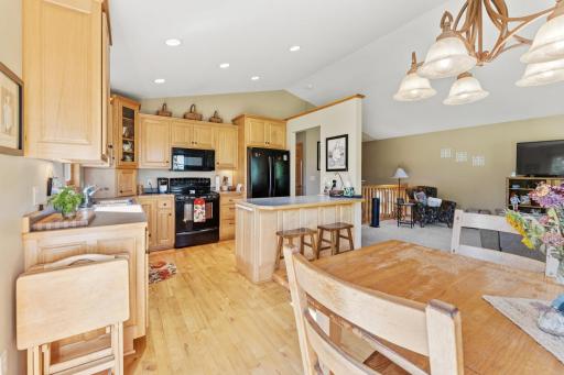 dining, kitchen and living