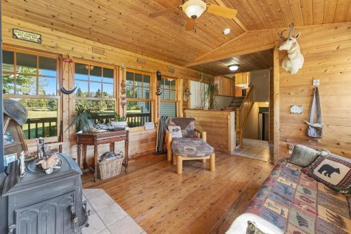 Walk into the Rustic Room - Austrian Crypress flooring and tongue and groove ceiling