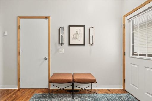 Main Floor: Entry to Front Door & Garage