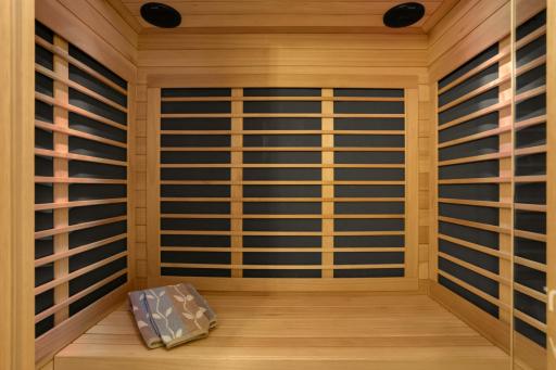Infrared sauna uses light waves to heat your body directly rather than warming the air around you.