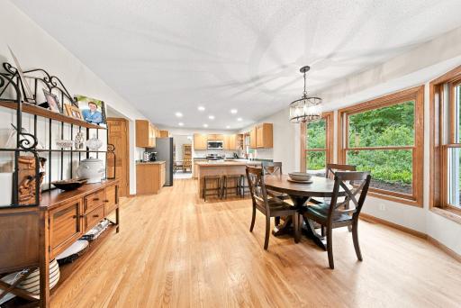 Kitchen and breakfast area with open bright light