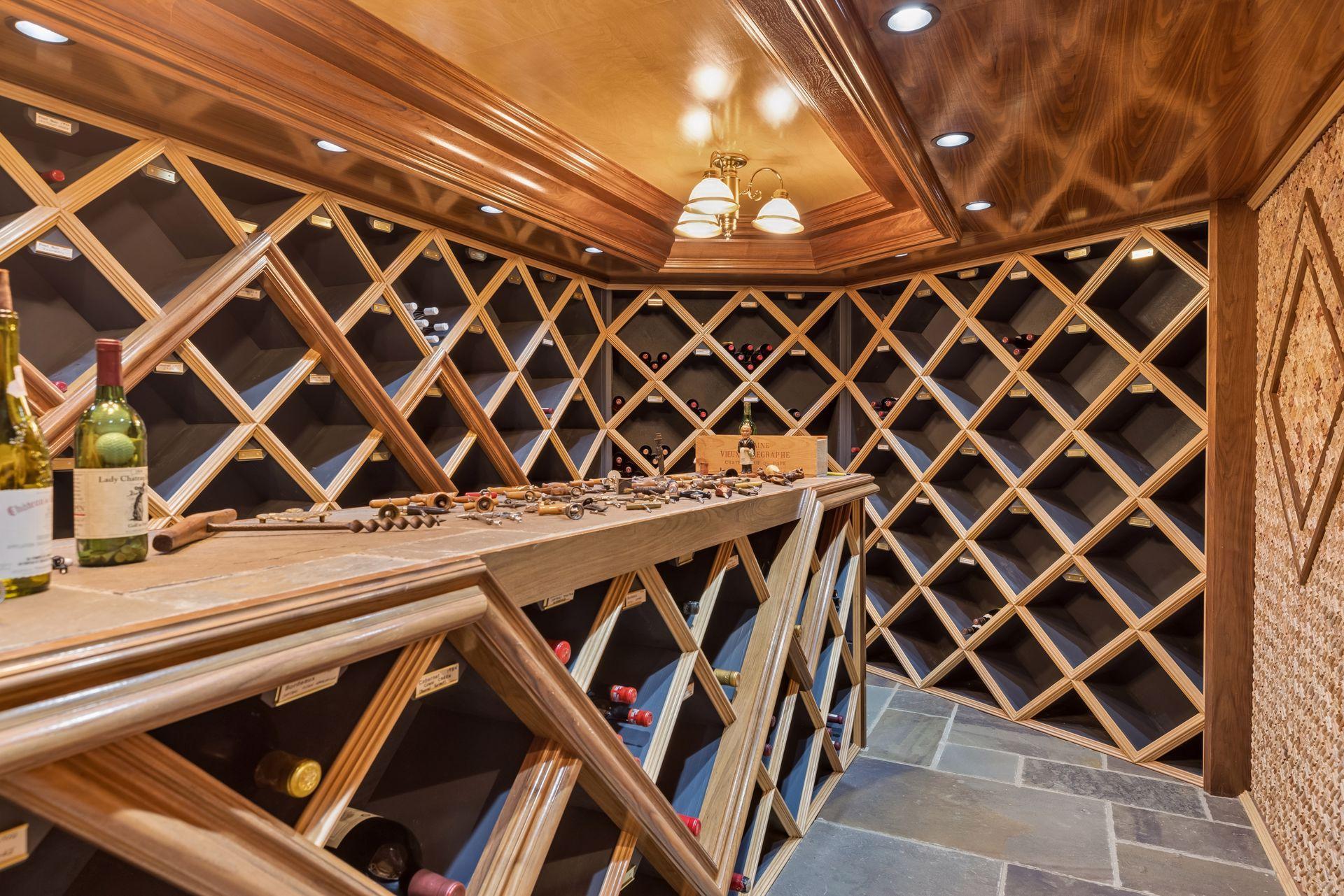 Expansive temp controlled wine room