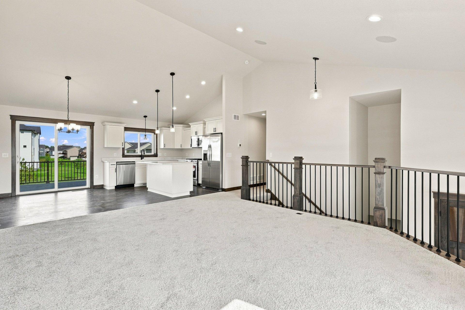 Living view to kitchen & dining
