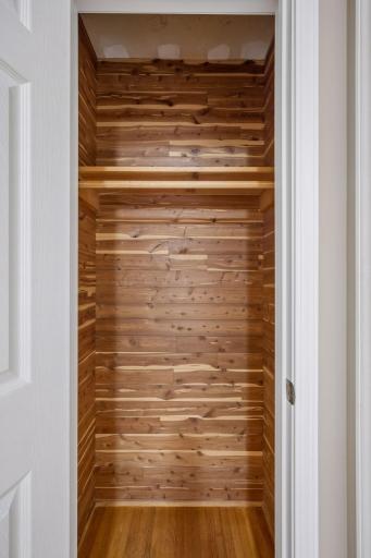 Cedar lined closet on main floor