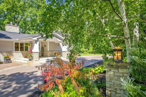 View of the front porch as you drive in to the home.