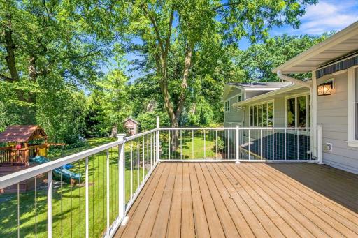 Tres decking a powder coated steel railing make this deck maintenance free!
