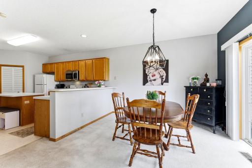 Open concept from the kitchen to the dining room.