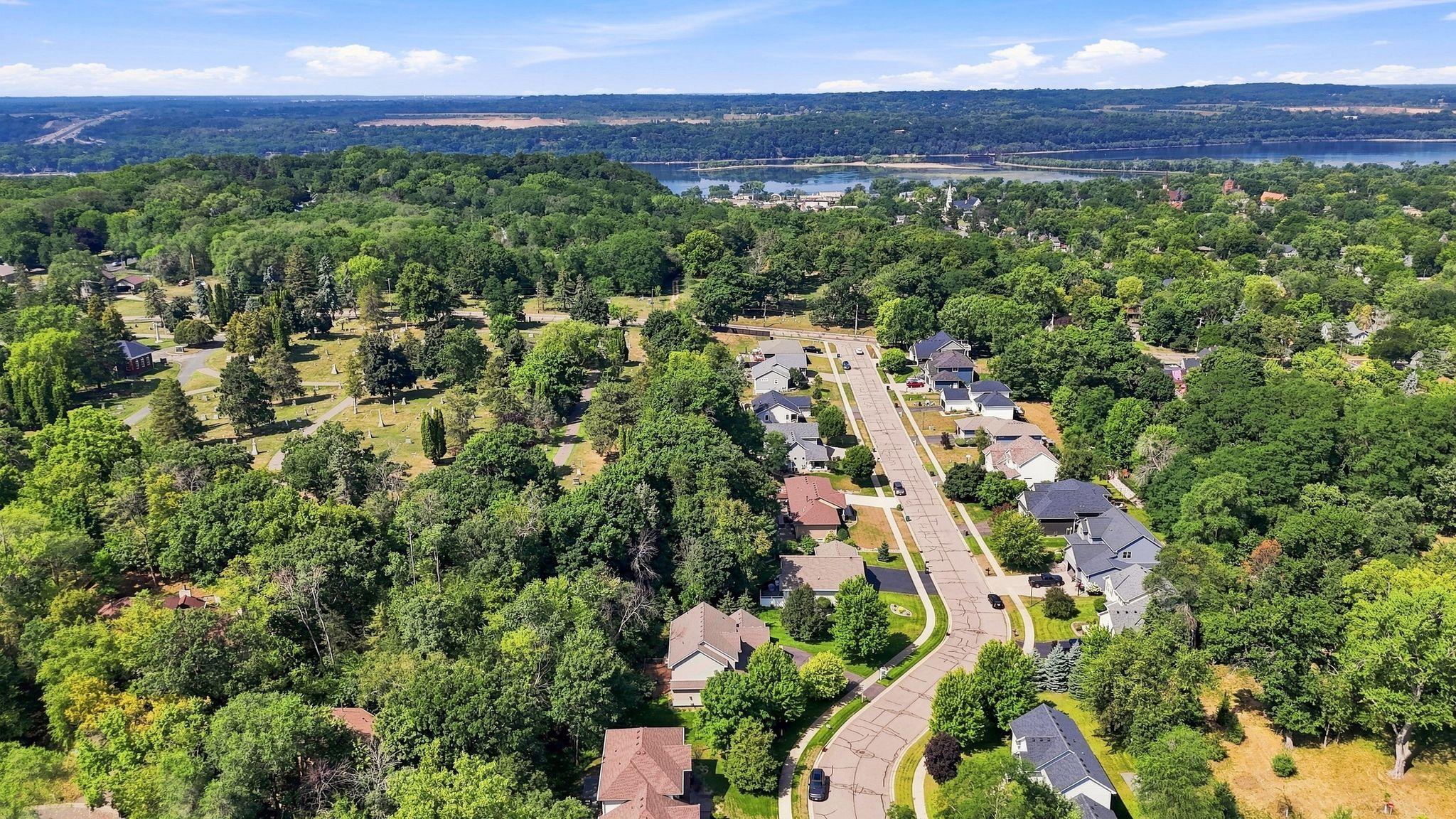 Overhead of neighborhood - close to downtown with peaceful living