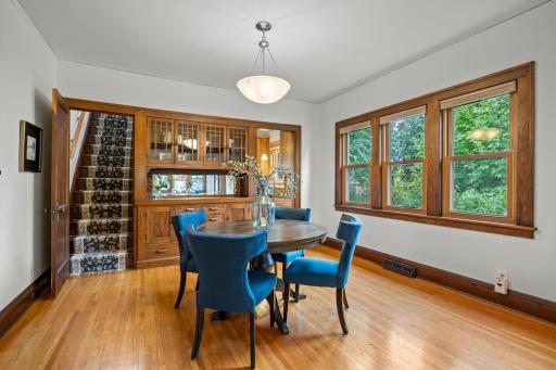 The new windows showcase the original built-in buffet.