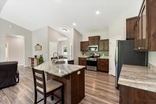 Knotty Alder Cabinets / Granite Countertops
