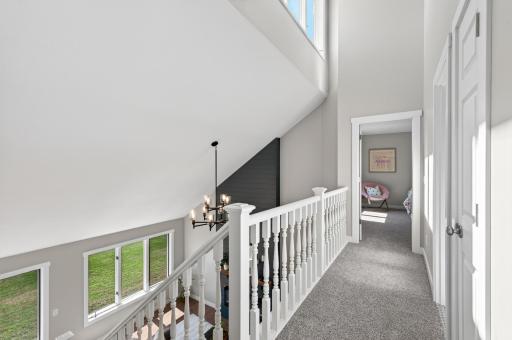 Upstairs hosts 2 bedrooms and a full bathroom