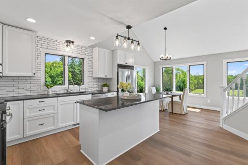 Gorgeous new kitchen and check out the view!