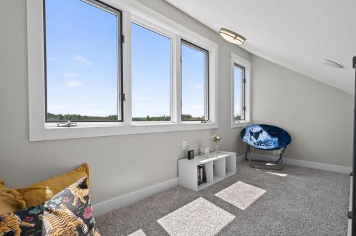 Amazing loft in bedroom #3 overlooks the backyard and pasture