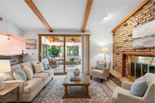 Right end of family room walks out to 3 season porch