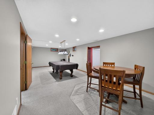 Custom tiled floor with high top table