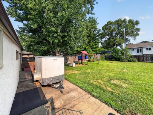 Spacious concrete patio